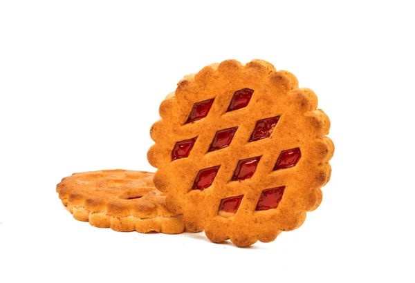 Biscuits with jam isolated — Stock Photo, Image