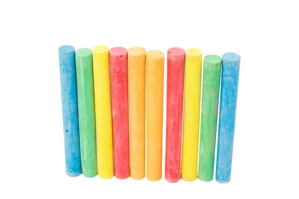 Chalks in a variety of colors arranged — Stock Photo, Image