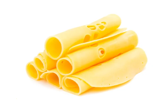 Λεπτή φέτα τυρί απομονωθεί — Φωτογραφία Αρχείου
