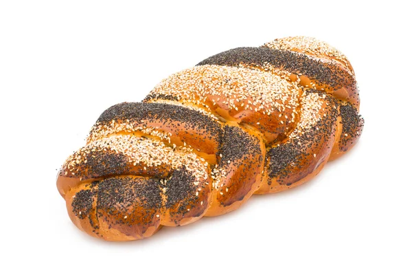 Broodje met sesam en papaver zaden — Stockfoto