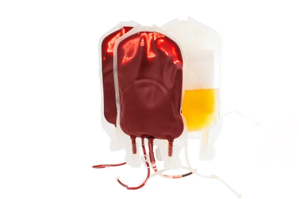 Sacca di sangue e plasma isolato — Foto Stock