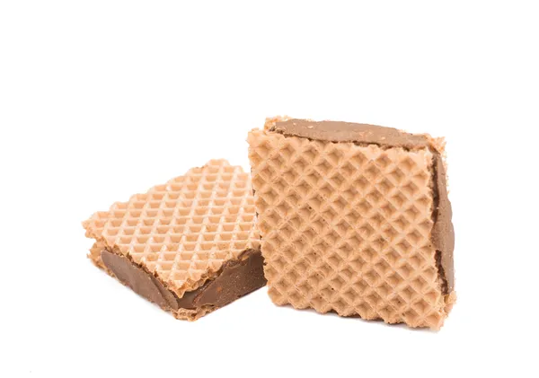 Chocolate waffles isolated — Stock Photo, Image