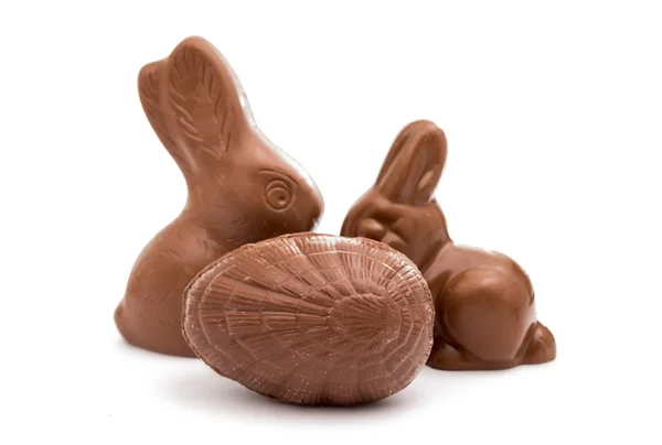 Conejo de chocolate de Pascua aislado — Foto de Stock