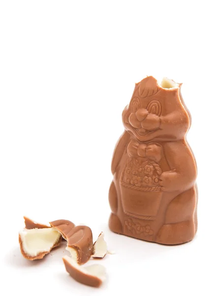 Conejo de chocolate de Pascua aislado — Foto de Stock