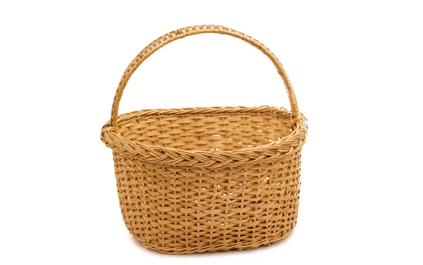 Wicker basket isolated — Stock Photo, Image