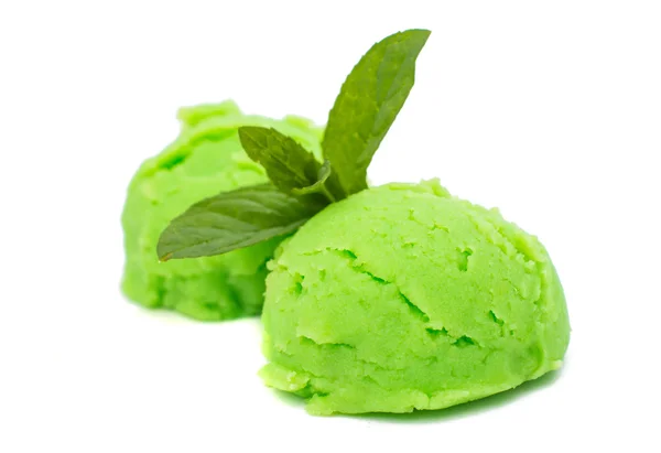 Scoop of pistachio ice cream from top — Stock Photo, Image