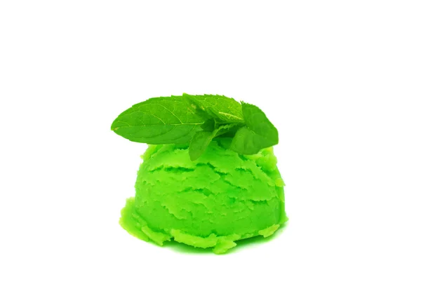 Scoop of pistachio ice cream from top — Stock Photo, Image