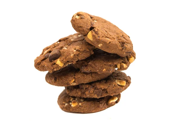 Cookies with chocolate and nuts — Stock Photo, Image