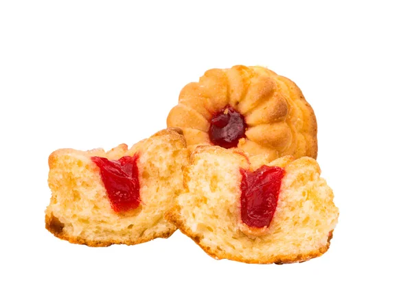 Muffins com enchimento isolado — Fotografia de Stock