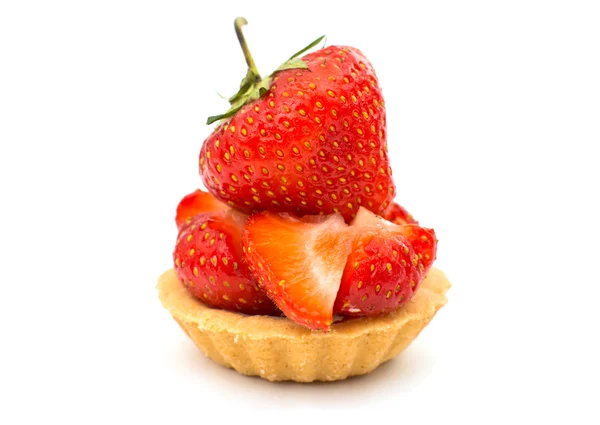 Lekker taartje met aardbeien — Stockfoto