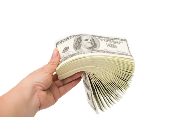 Dollars in hand — Stock Photo, Image