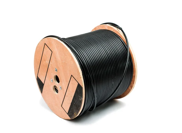 Чёрный коаксиальный кабель — стоковое фото