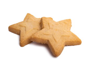 Beyaz arkaplanda izole edilmiş noel kurabiyeleri 