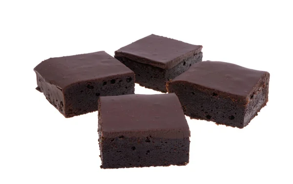 Csokoládé Amerikai Brownie Elszigetelt Fehér Background — Stock Fotó
