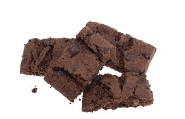 Beyaz arka plan üzerinde izole Amerikan brownie pasta 