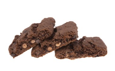 Beyaz arka plan üzerinde izole Amerikan brownie pasta 