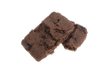 Beyaz arka plan üzerinde izole Amerikan brownie pasta 