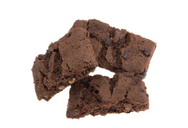 Beyaz arka plan üzerinde izole Amerikan brownie pasta 