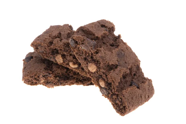 Amerikai Brownie Torta Elszigetelt Fehér Background — Stock Fotó