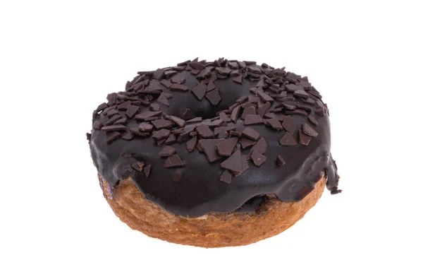 Donut Chocolate Aislado Sobre Fondo Blanco — Foto de Stock