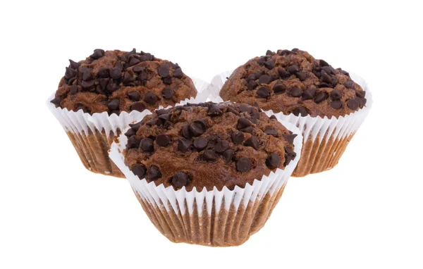 Choklad Cupcakes Isolerad Vit Bakgrund — Stockfoto