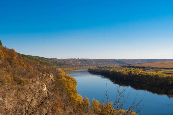 Paisaje Otoñal Del Río Dniéster — Foto de Stock