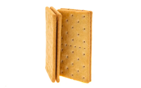 Duplo Cracker Isolado Fundo Branco — Fotografia de Stock