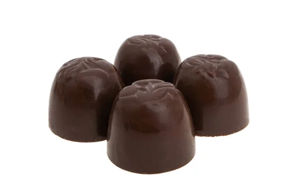 Bonbons Chocolat Aux Cerises Isolées Sur Fond Blanc — Photo