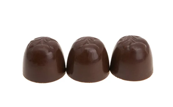 Bonbons Chocolat Aux Cerises Isolées Sur Fond Blanc — Photo