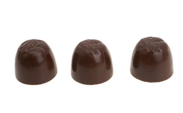 Bonbons Chocolat Aux Cerises Isolées Sur Fond Blanc — Photo