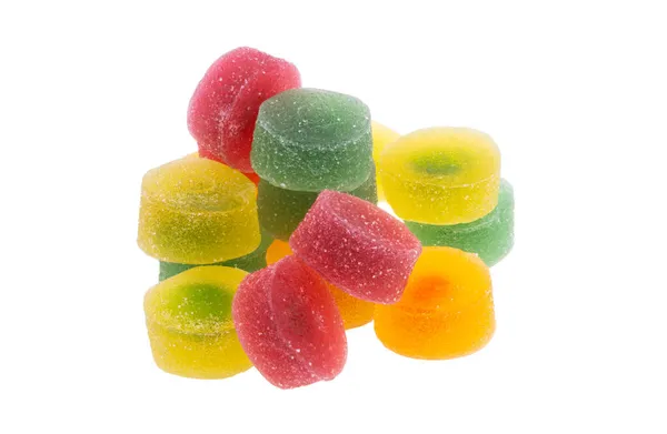 Gummy Fruit Candy Białym Tle Białym Tle — Zdjęcie stockowe