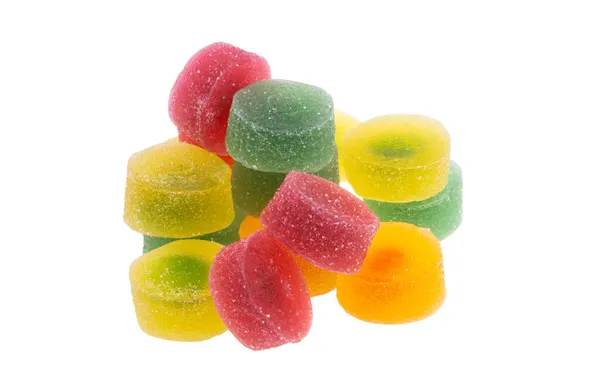 Gummy Fruchtbonbons Isoliert Auf Weißem Hintergrund — Stockfoto