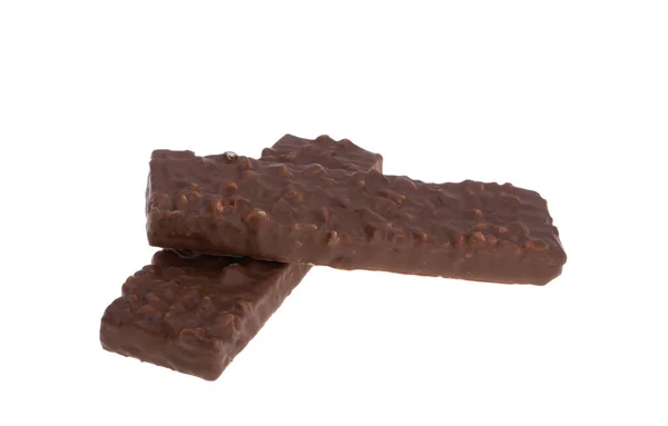 Choklad Våffla Bar Isolerad Vit Bakgrund — Stockfoto