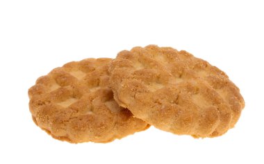 Beyaz arkaplanda izole edilmiş İtalyan tereyağlı kurabiyeleri