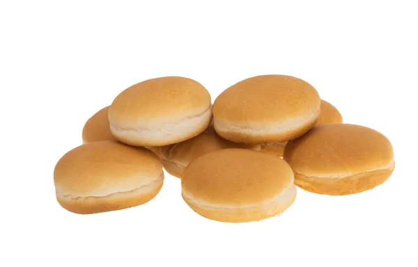 Kleine Burger Broodjes Geïsoleerd Witte Achtergrond — Stockfoto