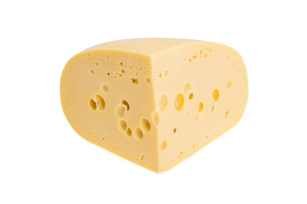 在白色背景上隔离的一大块奶酪 — 图库照片