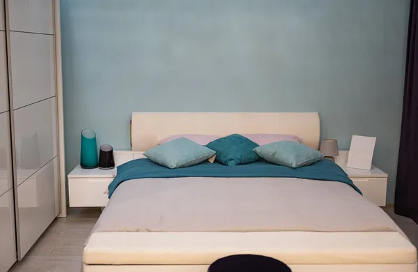 Schönes Schlafzimmer Interieur Mit Bettwäsche — Stockfoto