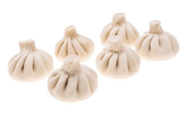 khinkali beyaz arkaplanda izole edildi 