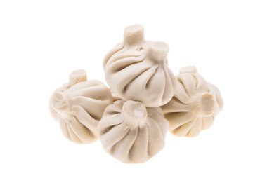 khinkali beyaz arkaplanda izole edildi 