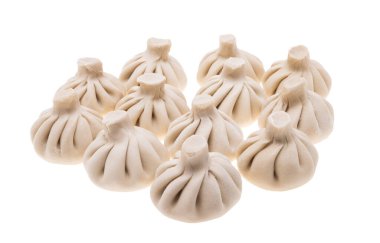 khinkali beyaz arkaplanda izole edildi 