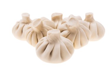 khinkali beyaz arkaplanda izole edildi 