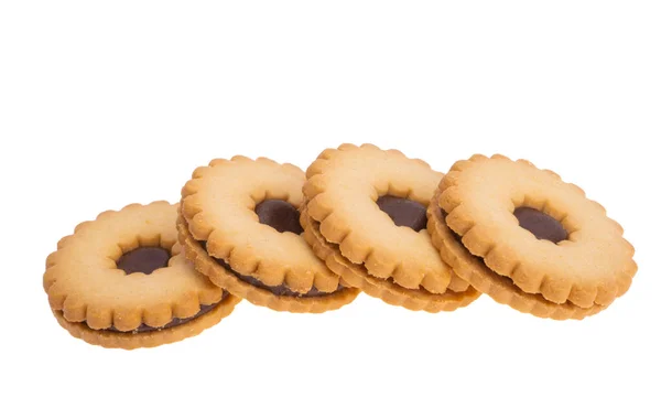 Сендвіч Печиво Шоколадом Ізольоване Білому Фоні — стокове фото