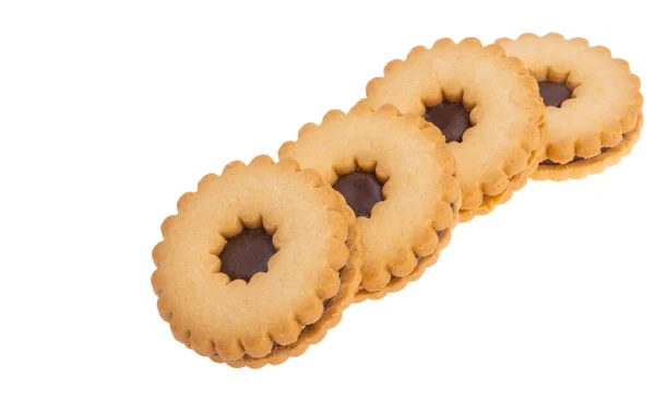 Сендвіч Печиво Шоколадом Ізольоване Білому Фоні — стокове фото