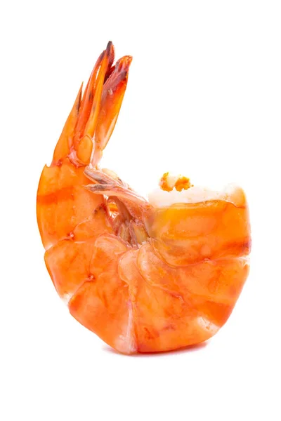 Vařené Krevety Izolované Bílém Pozadí — Stock fotografie