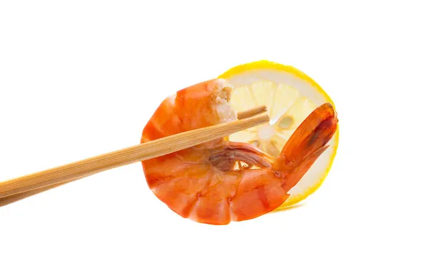 Boiled Shrimp Isolated White Background — Stock Photo, Image