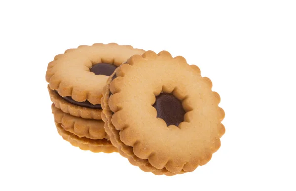 Galletas Sándwich Aisladas Sobre Fondo Blanco — Foto de Stock