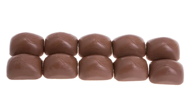 Шоколадные Конфеты Белом Фоне — стоковое фото