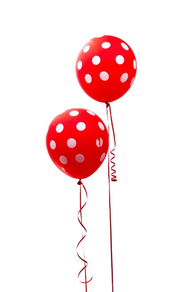 Balão Com Bolinhas Isolado Sobre Fundo Branco — Fotografia de Stock