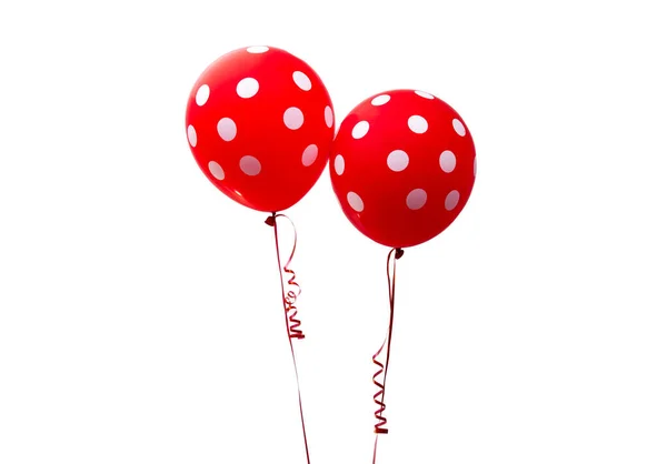 Palloncino Con Pois Isolato Sfondo Bianco — Foto Stock