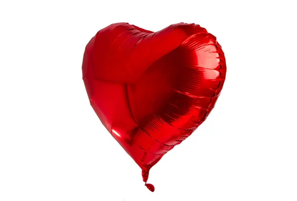 Coeur Ballon Rouge Isolé Sur Fond Blanc — Photo